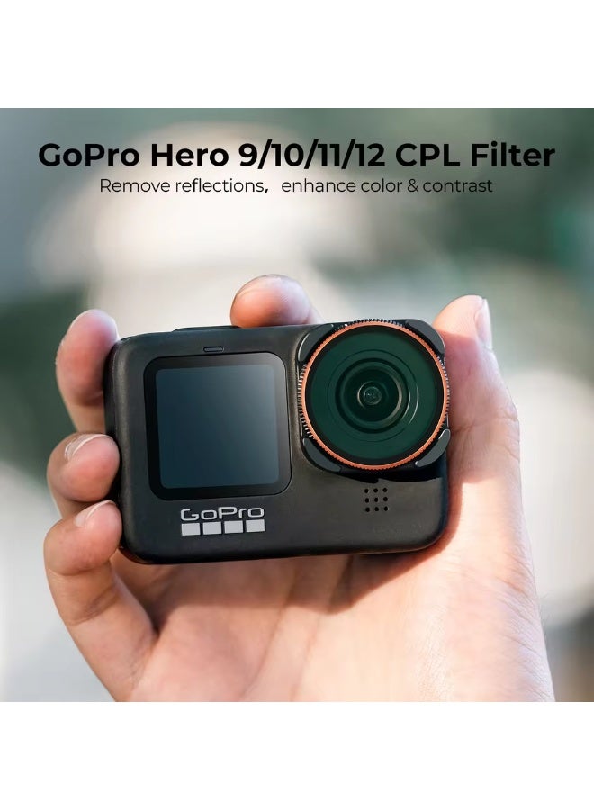 كيه آند إف كونسبت فلتر K&F CONCEPT CPL لكاميرات الحركة GoPro HERO 13 و12 و11 و10، فلتر استقطاب دائري عالي الوضوح، مقاوم للماء والخدوش. - Image 3